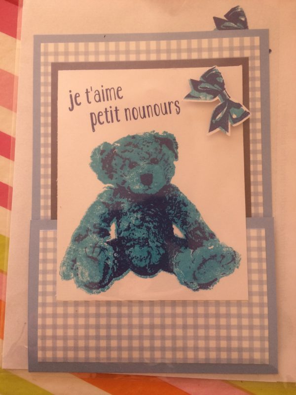 Carte "Je t'aime petit nounours"